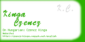 kinga czencz business card